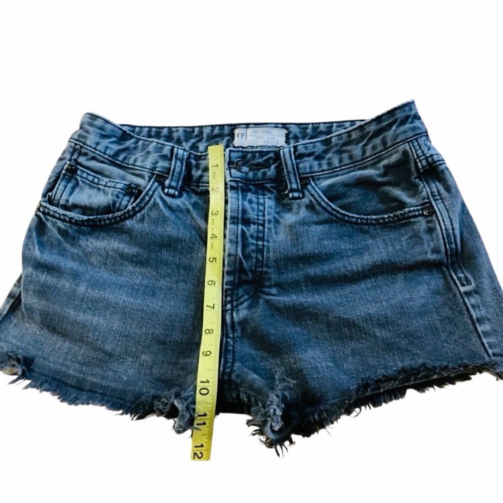 Free People Navy Blue Button Up Short Size 26 - Picture 6 of 8